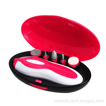 LED lighted electronic 2-speed rotating nail shaping device